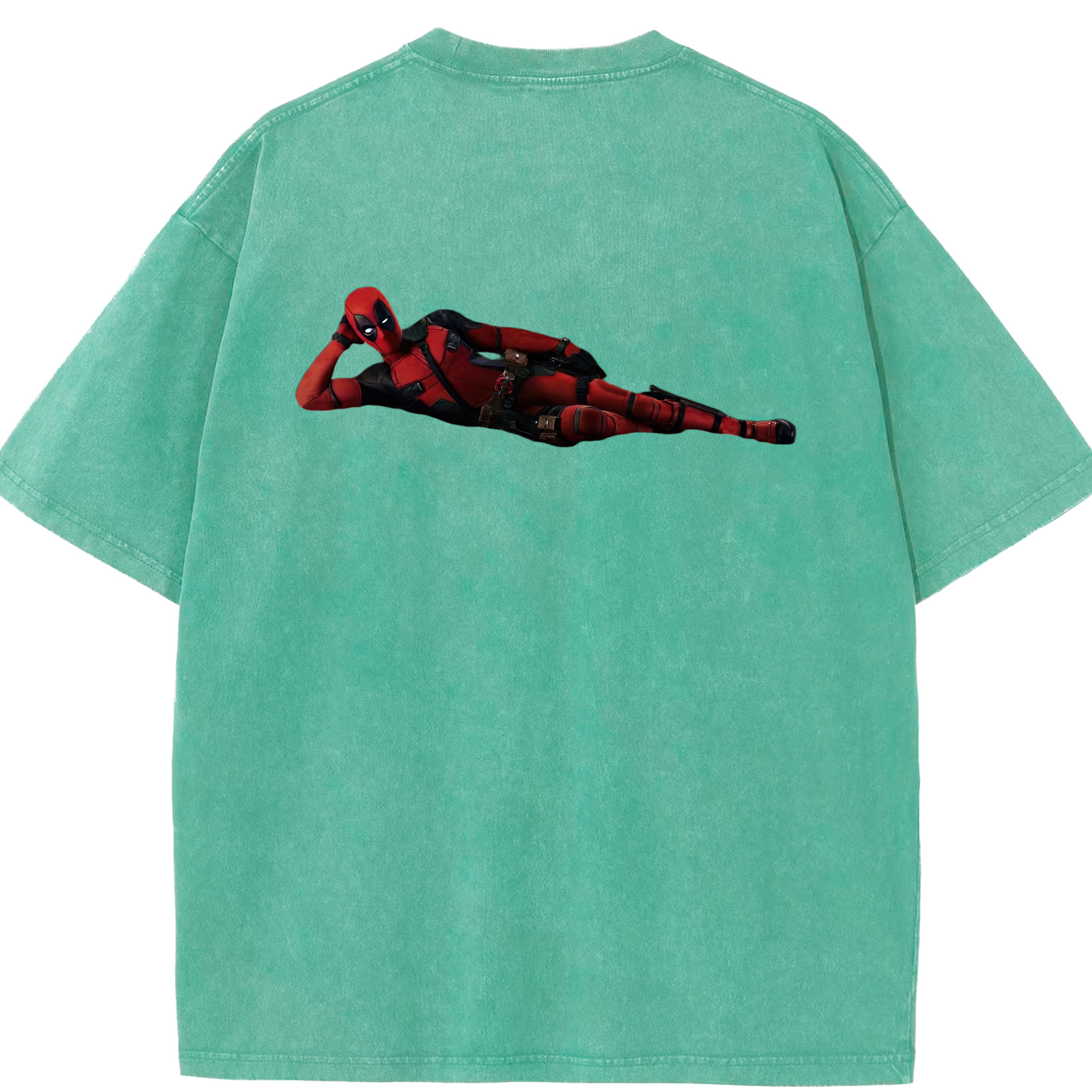 （画像用） Deadpool デッドプール 綿100% ヴィンテージ風 半袖Tシャツ（背面プリント）